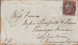 71749 - 1854 1D PLATE 176 IMPERFORATE USED ON COVER (SG8)....