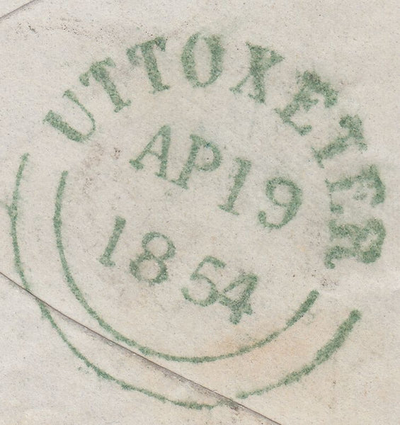 71749 - 1854 1D PLATE 176 IMPERFORATE USED ON COVER (SG8)....