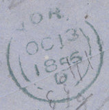 71871 - 1856 PL.37 RED BROWN ON BLUED STRIP OF FOUR ON COVER YORK TO SNAITH. £& PL>large part wrapper York to Snaith with 4 x 1d...