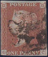71905 - 1842 1D.PL.27 (GC)(SG8). Three margined used examp...