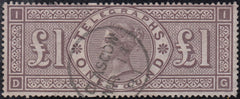 71968 - 1877 £1 TELEGRAPH (SPEC L236)(DG). A fine used