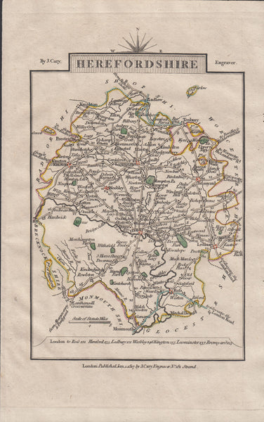 72076 - 1817 MAP/HEREFORDSHIRE. A fine 1817 map by J.Cary (115x...