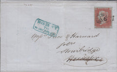 72449 - 1849 "MISSENT/TO/WORCESTER" HAND STAMP (WO922)/PL. 81(EJ)(SG8). 1849 ent...