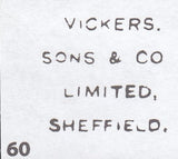 72660 - 1874 'VICKERS SONS AND CO LIMITED SHEFFIELD' UNDERPRINT (SPEC PP198) USED ON COVER. 18...
