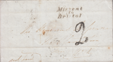73087 - 'MISSENT/TO/BRISTOL' ITALIC STYLE HANDSTAMP (BS174).