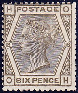 73291 - 1882 6d grey pl.18 (SG161). A good part o.g. examp...