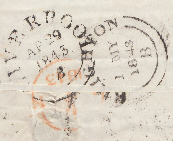 73508 - 1843 LIVERPOOL MALTESE CROSS /PL.28(SG8)(AH). 1843 ...