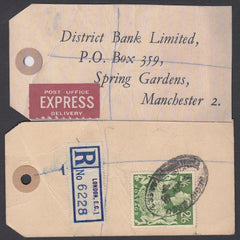 73567 - 1948 BANKER'S PARCEL TAG. Tag from London with pri...