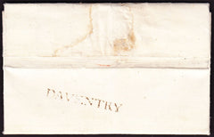 73627 - 1790 NORTHANTS/DAVENTRY HAND STAMP(NN42).  1790 entire Daventry to Rugby da...