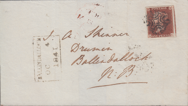 73722 - 1841 NEWCASTLE ON TYNE MALTESE CROSS/Pl. 16(NE)(SG8). Wrapper
