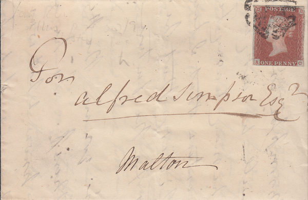 73763 - 1842 YORK COMMON CROSS. Letter York to Malton ...