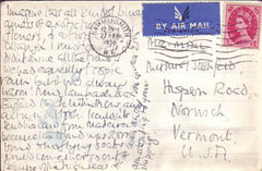 73777 - 1956 post card Hammersmith to USA with 8d Wilding ...