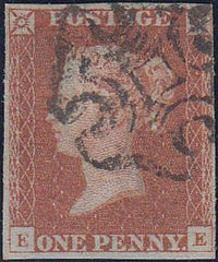 73802 - 1842 1d pl.28 (EE)(SG8). A good used example lette...
