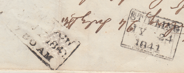74034 - MALTESE CROSS OF STIRLING TYPE 1 ON COVER/1D RED PL.5 (BI BJ)(SG7).