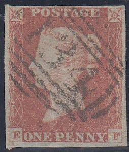 74064 - 1848 1d pl.84 (EF)(SG8). Good used lettered EF, ve...