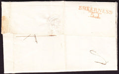 74106 1825 MAIL SHEERNESS TO MAIDSTONE WITH 'SHEERNESS/51' MILEAGE MARK IN RED (KT1064) AND POSTMANS 'PERK CHARGE'. KENT. 1825 entire Sheerness to Maidstone dated 26 ...