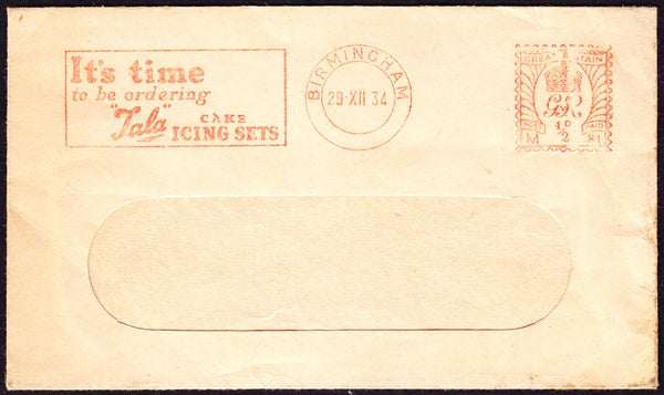 74170 - ADVERTISING. 1934 window envelope ex Birmingham wi...