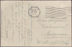 74262 - 1918 (?) UNPAID MAIL DOVER TO ABERYSTWYTH. Post card Dover...