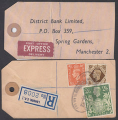 74283 - BANKER'S PARCEL TAG. 1949 tag from London with pri...