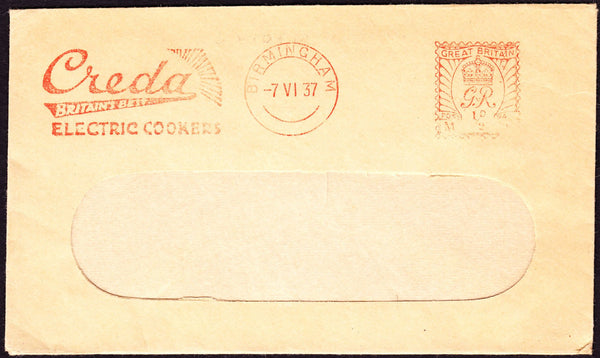 74358 - ADVERTISING. 1937 window envelope from Birmingham ...