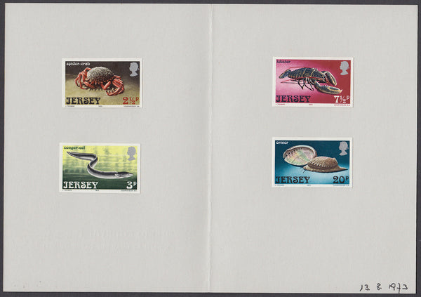 74374 - 1973 JERSEY MARINE LIFE IMPERF PLATE PROOFS (SG99-102).