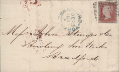 74405 - Pl.89 (NC)(SG8) ON COVER. 1849 letter Glasgow to Bradford w...