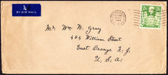 74498 - 1944 MAIL EDINBURGH TO USA 2/6D YELLOW-GREEN (SG476b). Large envelope (228x102) Edinburgh to New Jersey USA with KG...