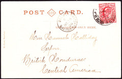 74599 - 1906 MAIL BANCHORY (SCOTLAND) TO SERPON, BRITISH HONDURAS. Post car...