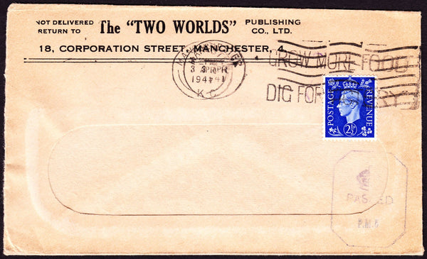 74673 - 1941 window envelope from The "TWO WORLDS" Publish...