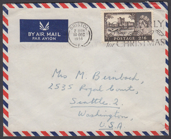 74696 - 1956 air mail envelope Bristol to Washington, USA,...