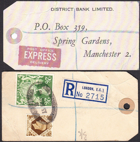 74827 - "BANKER'S PARCEL TAG". 1948 parcel tag London to "...