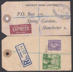 74829 - "BANKER'S PARCEL TAG". 1948 tag London to "Distric...