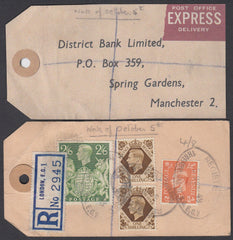 74832 - "BANKER'S PARCEL TAG". 1949 tag London to "Distric...