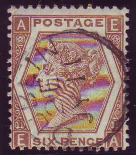 74854 - 1872 6d chestnut pl.11 (SG122). A fine to very fin...