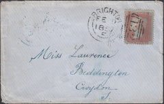 74981 - 1857 BROWN-ROSE SHADE (SG32)/PL.40 (CJ) ON COVER. 1857 envelope ...
