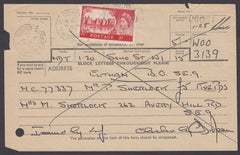 75117 - 1964 telegram with 5/- Castle cancelled London (So...