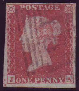 75147 - PL.167 (JA)(SG8). Good to fine used 1853 1d pl.167 (SG8) lettered JA