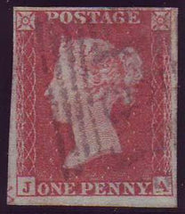 75147 - PL.167 (JA)(SG8). Good to fine used 1853 1d pl.167 (SG8) lettered JA