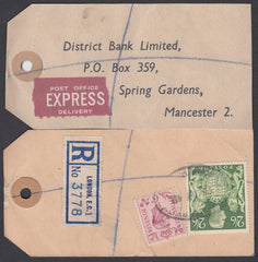 75162 - "BANKER'S PARCEL TAG". 1949 parcel tag London to "...