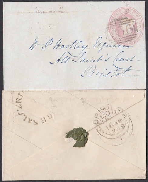75244 - DEVON - BUDLEIGH SALTERTON UDC. 1848 1d pink envel...