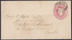 75248 - DEVON. 1849 1d pink envelope (filing fold) Budleig...