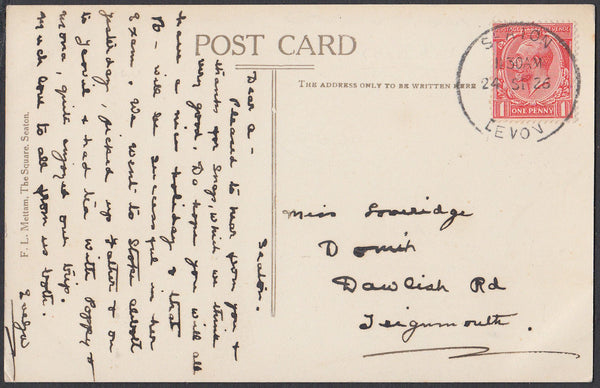 75280 - DEVON - SEATON SKELETON. 1926 post card of Axmouth...
