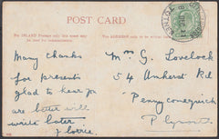 75294 - DEVON. 1911 post card (London) to Plymouth with KE...
