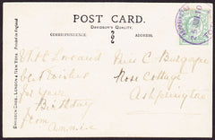 75297 - DEVON - ASHPRINGTON. 1910 post card used locally w...