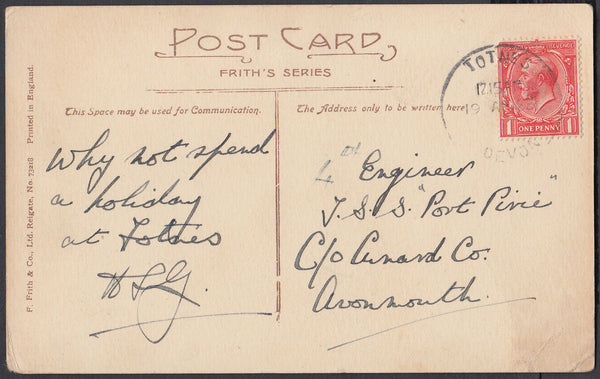 75301 - DEVON - TOTNES. 1928 post card of Totnes addressed...