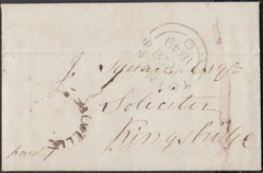 75318 - DEVON. "HALWELL" UDC IN BLACK. 1849 envelope with ...