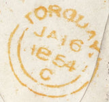 75356 - 1854 MAIL TORQUAY TO ASHBURTON 'UNION-STREET' UDC. Envelope