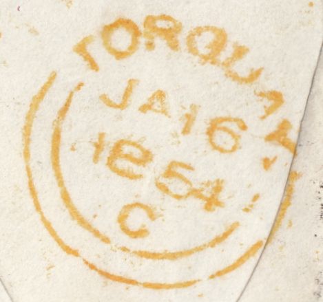 75356 - 1854 MAIL TORQUAY TO ASHBURTON 'UNION-STREET' UDC. Envelope