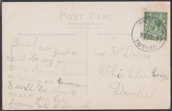 75371 - DEVON. 1917 post card of Dawlish to Dawlish with K...