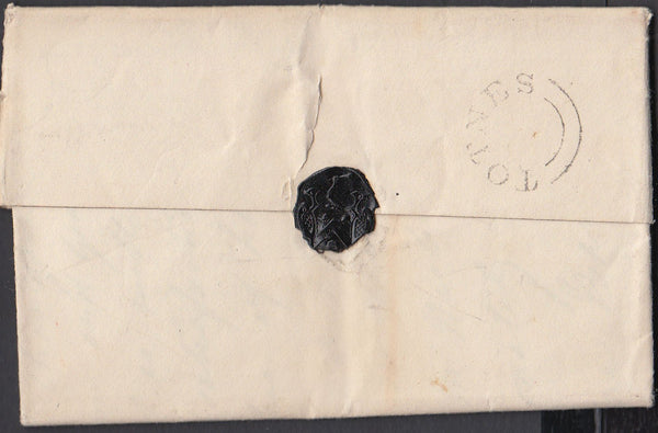 75386 - 1825 DEVON/'HONITON' MILEAGE MARK (DN754) . Undated wrapper entire Cornw...